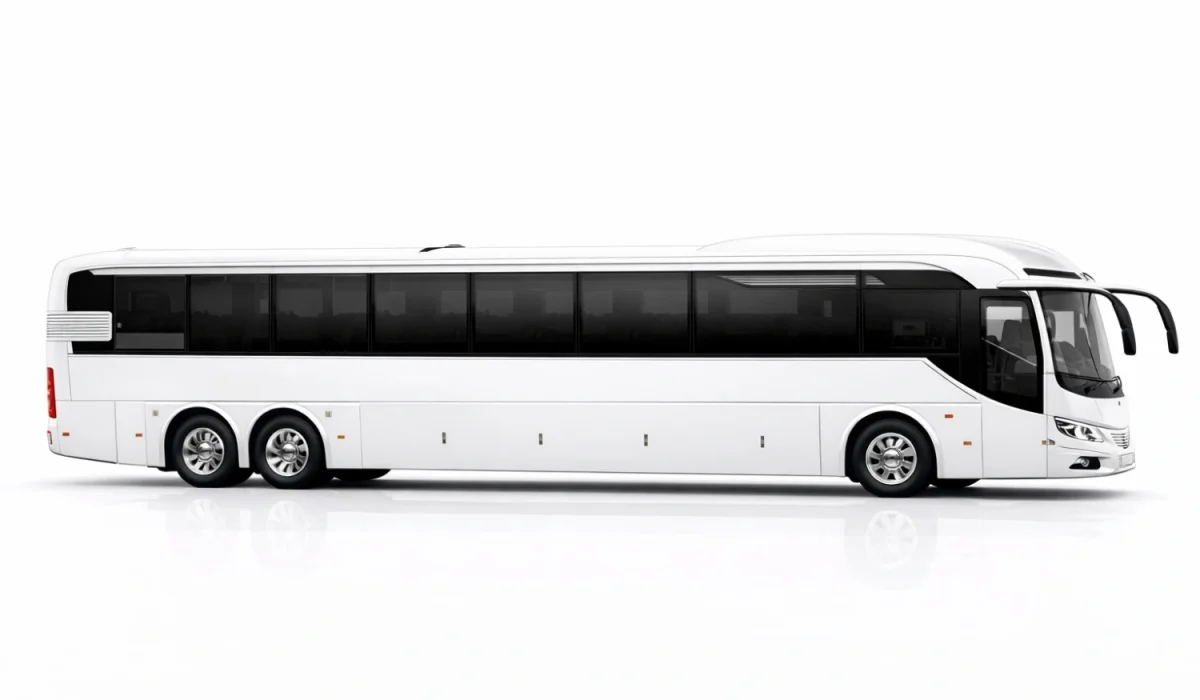 Spacious luxury coach with plush seating and premium amenities, ideal for corporate travel, group events, airport transfers, and executive transportation.