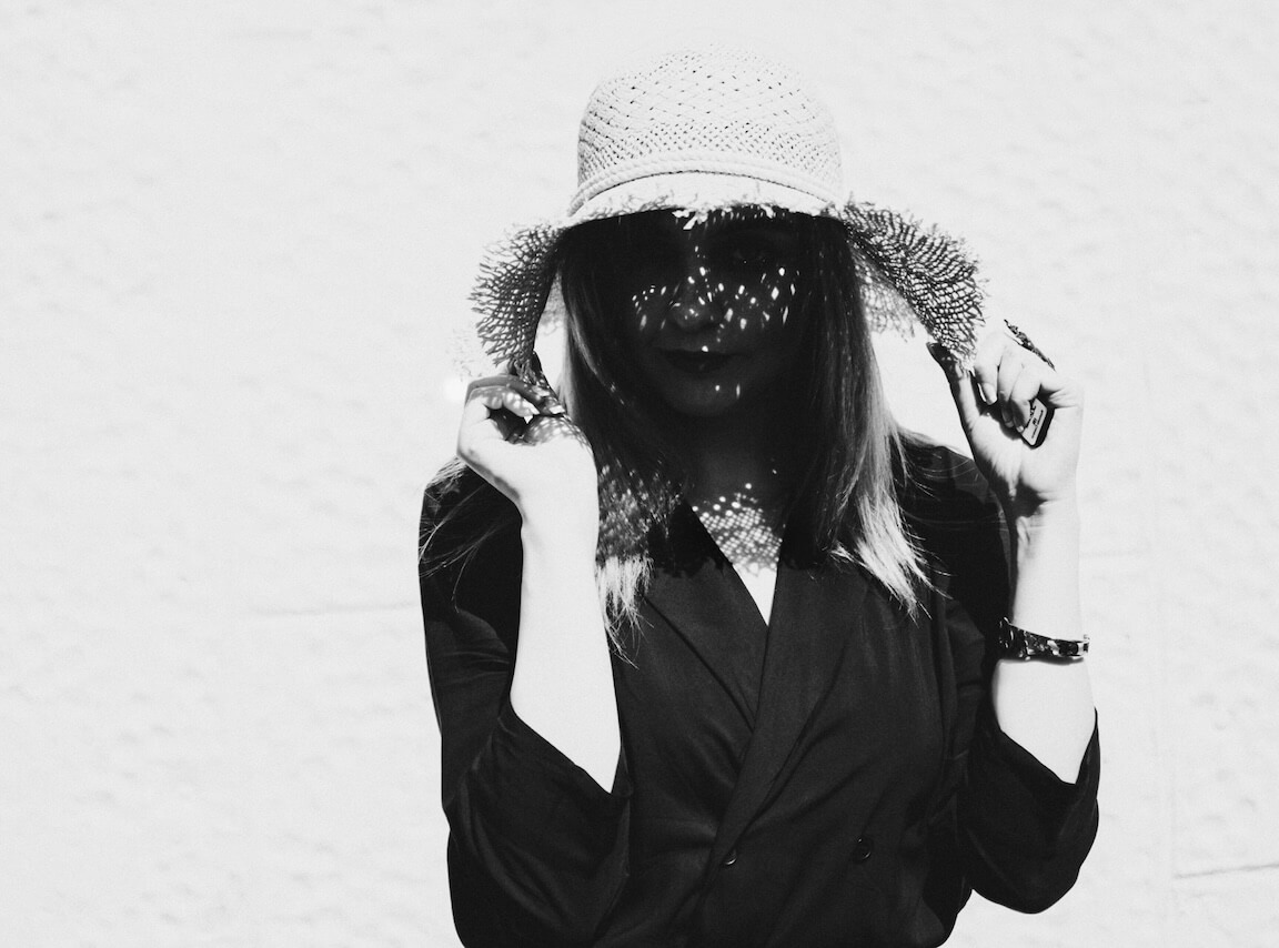 Black and White Photo of a Lady