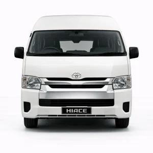 ProRido Toyota HiAce front view luxury van chauffeur rental spacious India